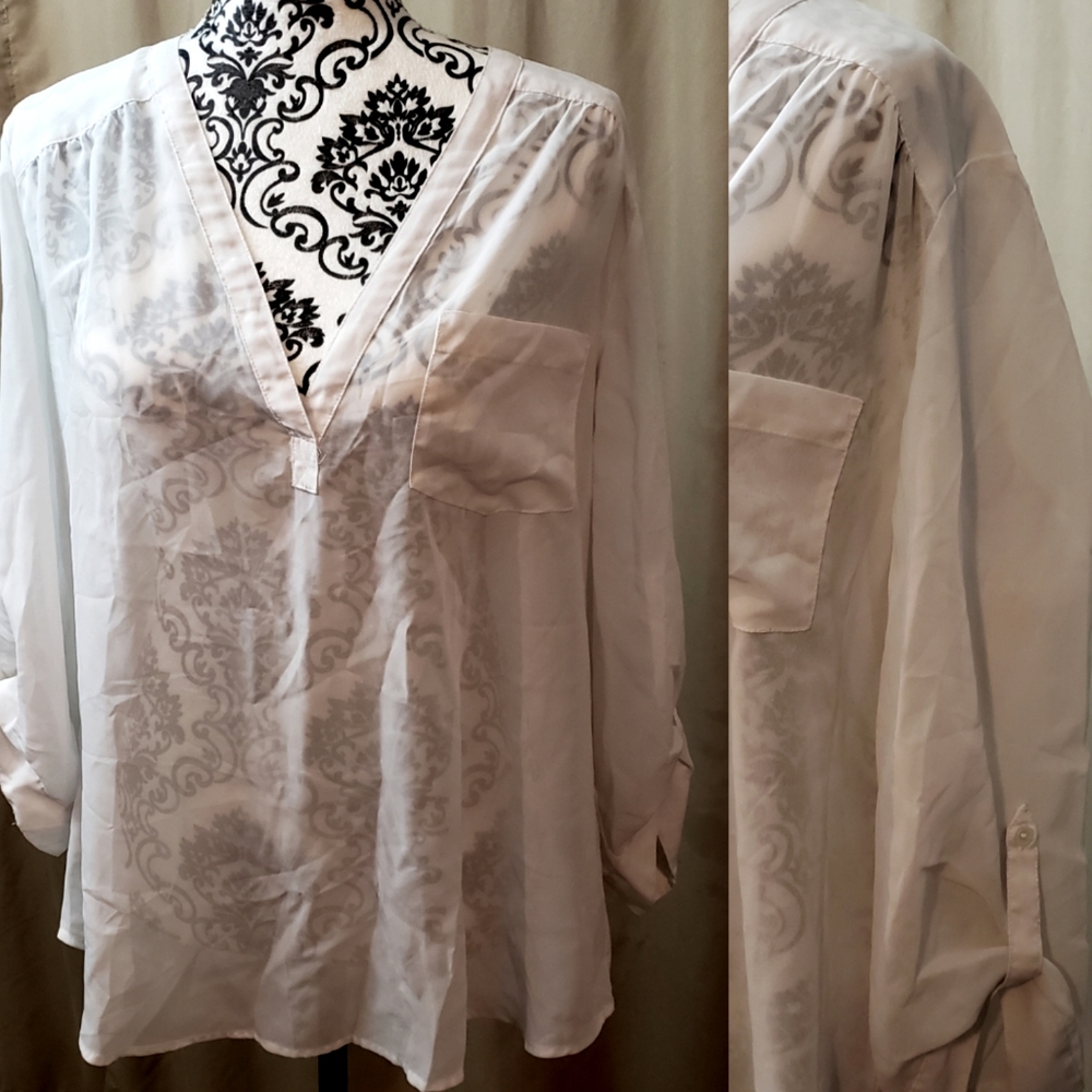 Maurices sheer v neck blouse